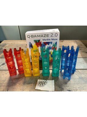 Q-BA-Maze 2.0 Bold Color Set Marble Maze With 36 Cubes & 14 Marbles By MindWare